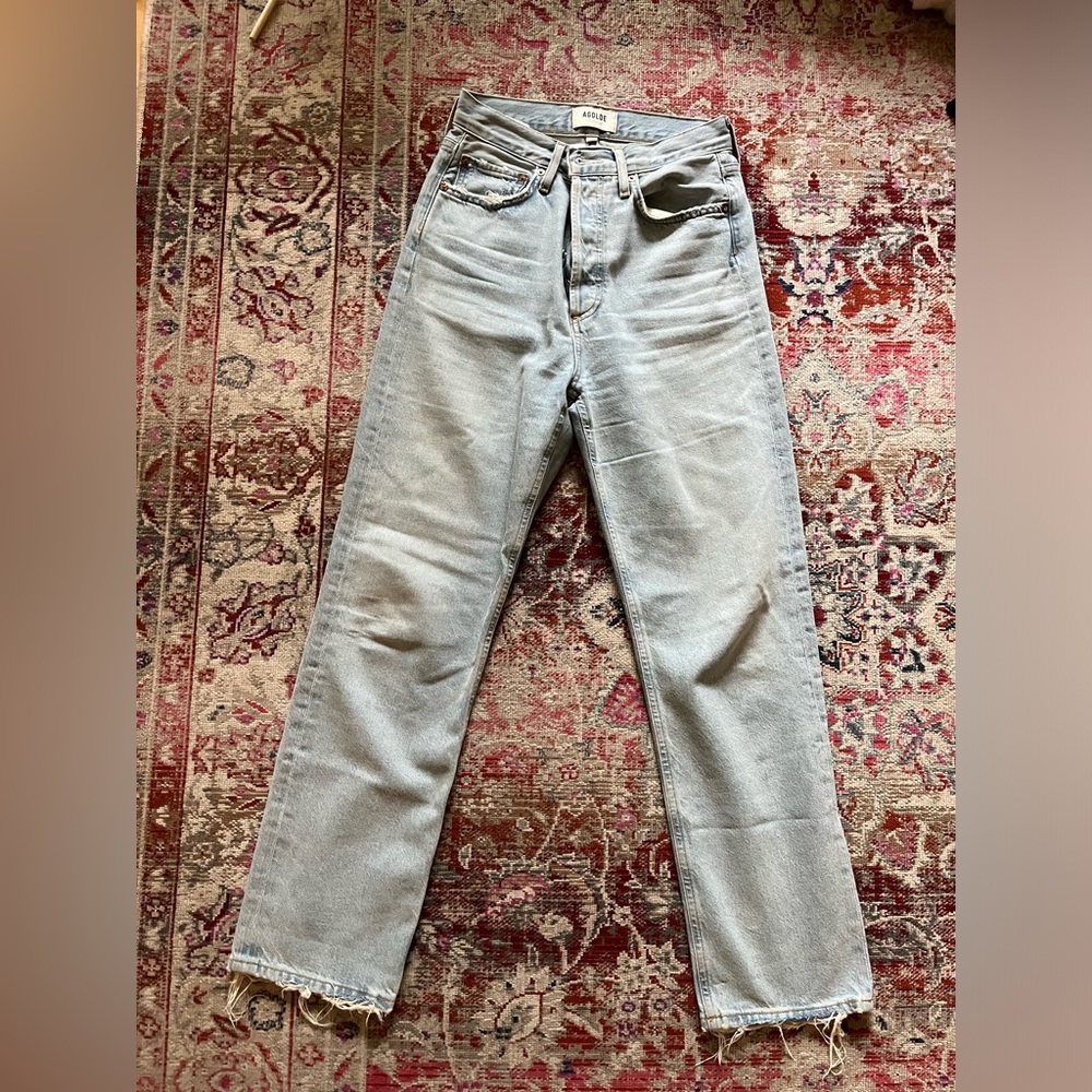 Agolde 90s Mid Rise Loose Straight Jeans in Snapshot, tag size 23